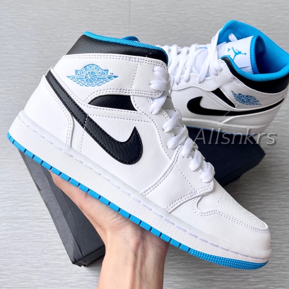Air Jordan 1 Mid Laser Blue/White/Black